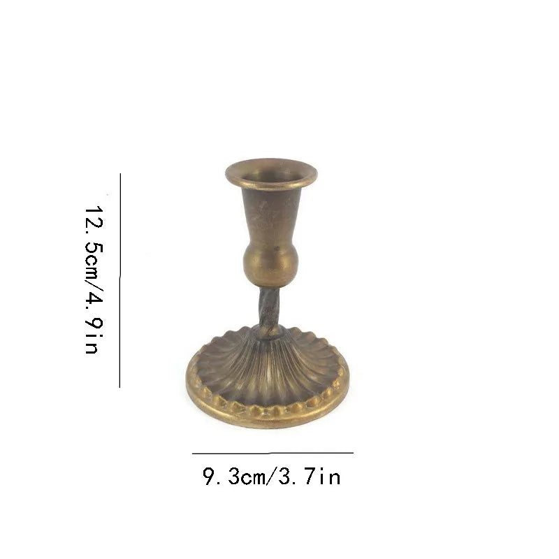 Golden Bronze Retro Iron Candle Holders