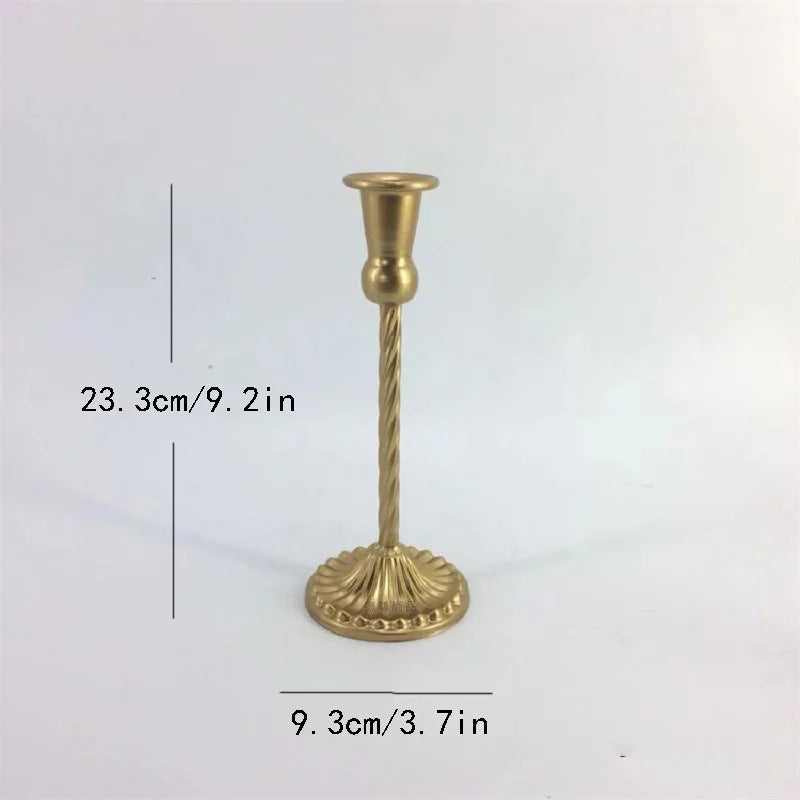 Golden Bronze Retro Iron Candle Holders