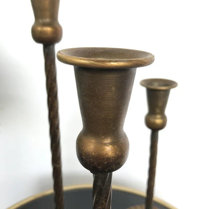 Golden Bronze Retro Iron Candle Holders