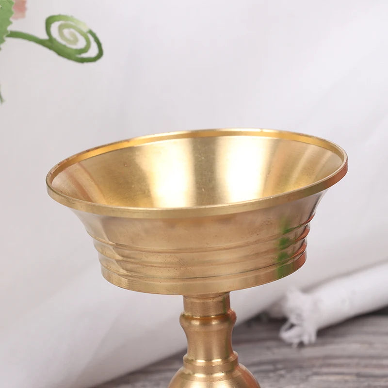 Golden Copper Alloy Candle Holder