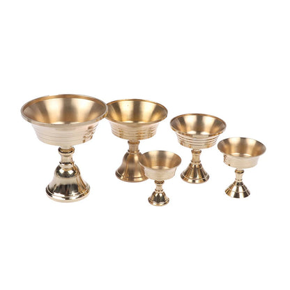 Golden Copper Alloy Candle Holder