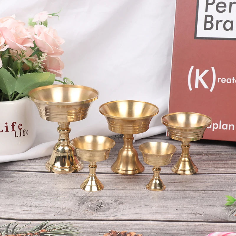 Golden Copper Alloy Candle Holder