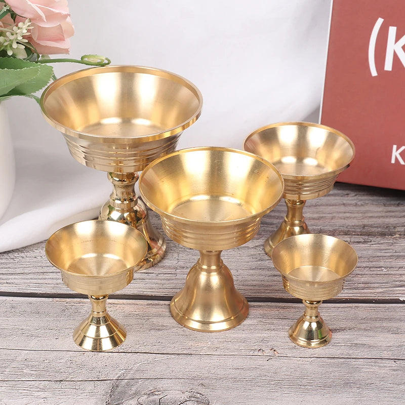 Golden Copper Alloy Candle Holder