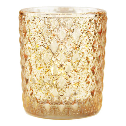 Golden Glass Tea Light Holder