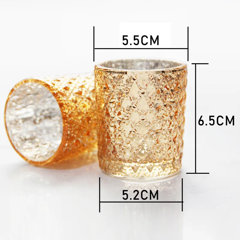 Golden Glass Tea Light Holder