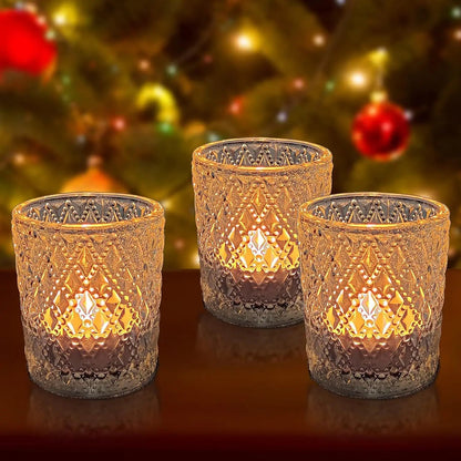 Golden Glass Tea Light Holder