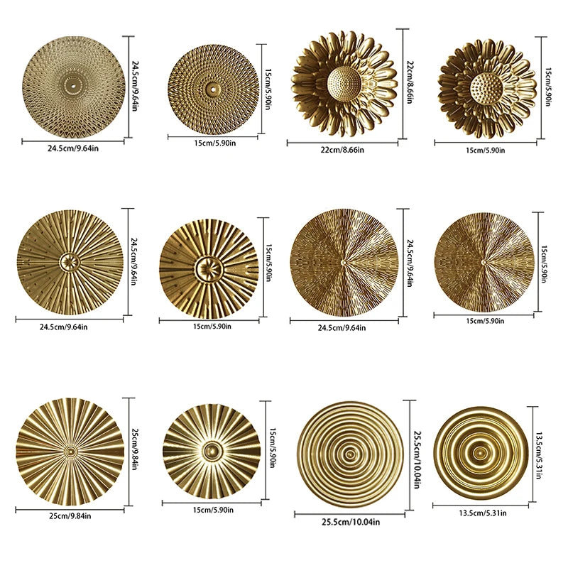 Golden Irregular Round Metal Wall Art