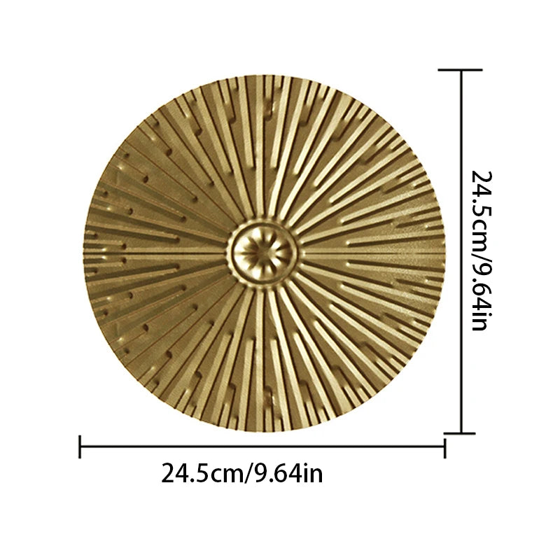 Golden Irregular Round Metal Wall Art