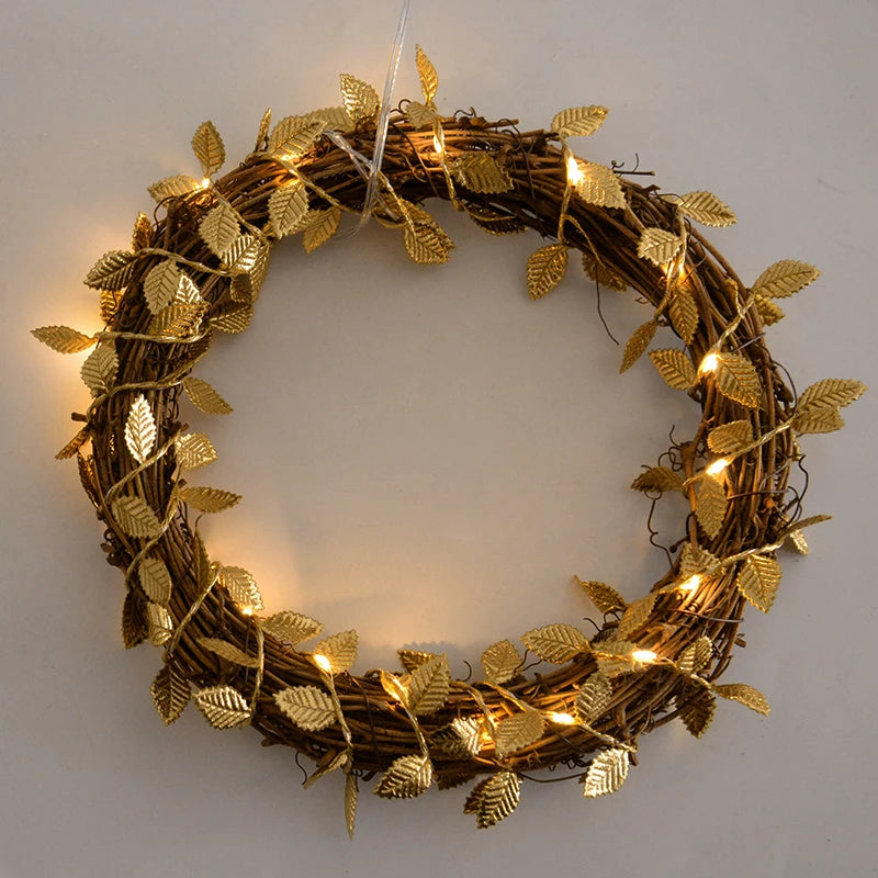 Golden Leaves Fairy Lights Garland