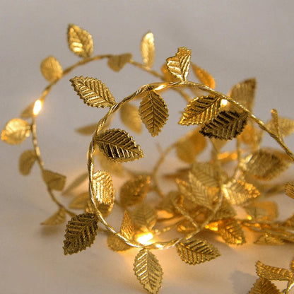 Golden Leaves Fairy Lights Garland