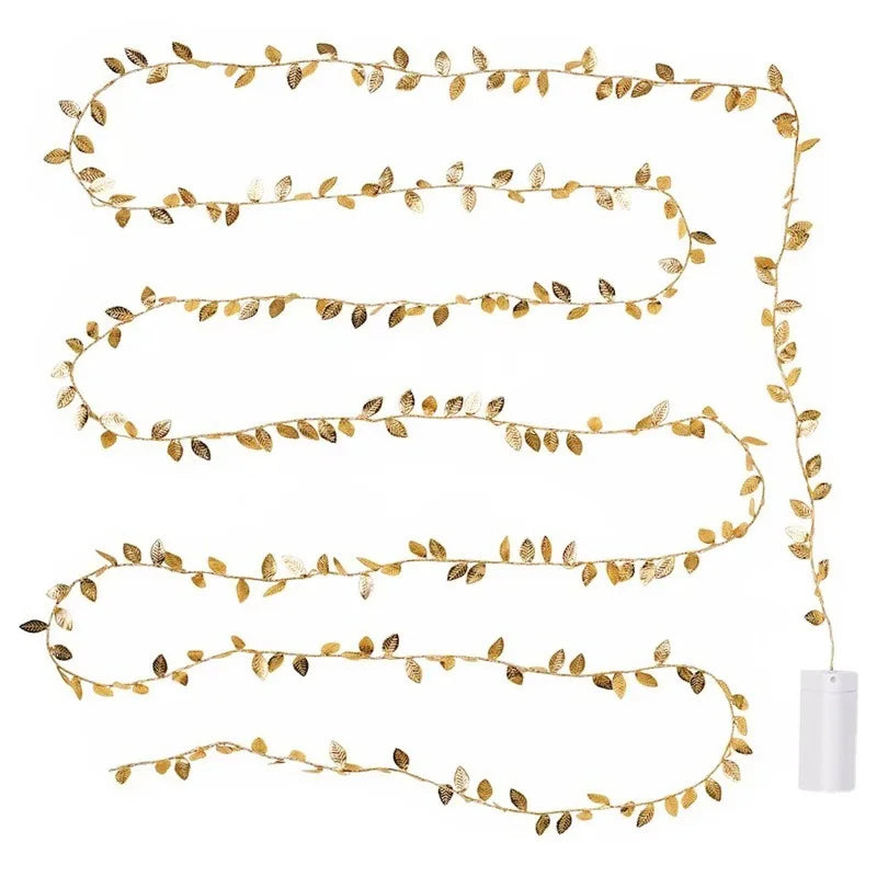 Golden Leaves Fairy Lights Garland