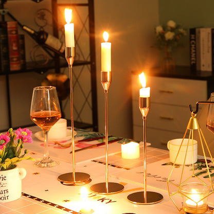 Golden Metal Candle Holder Set