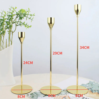 Golden Metal Candle Holder Set