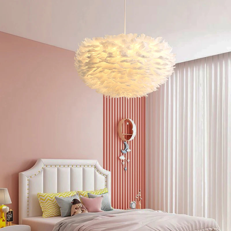 Goose Feather Chandelier - Warm Elegance