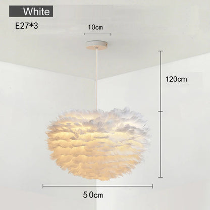 Goose Feather Chandelier - Warm Elegance