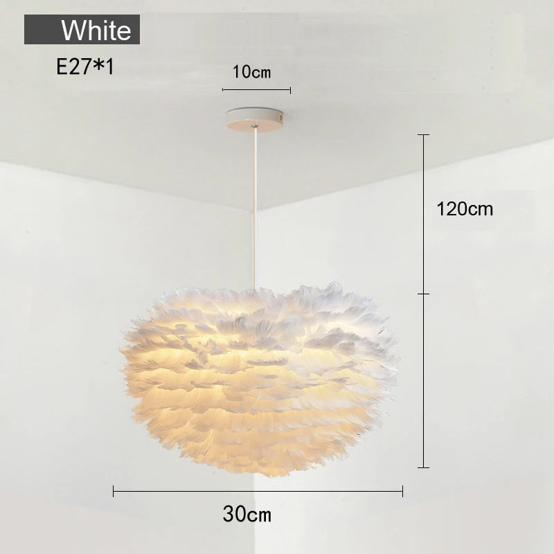 Goose Feather Chandelier - Warm Elegance