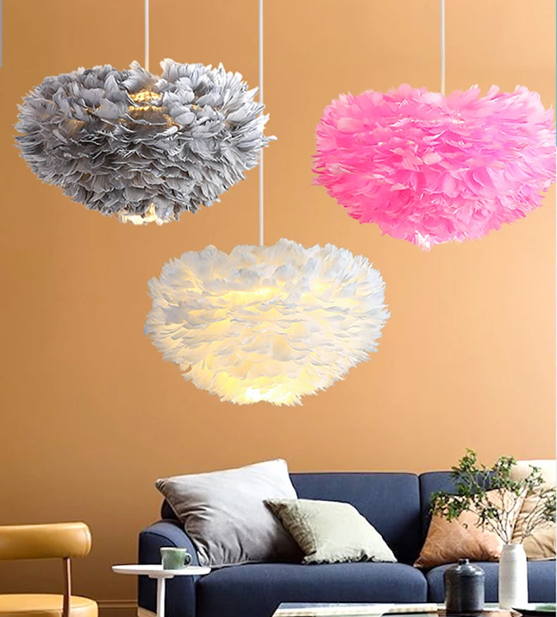 Goose Feather Chandelier - Warm Elegance