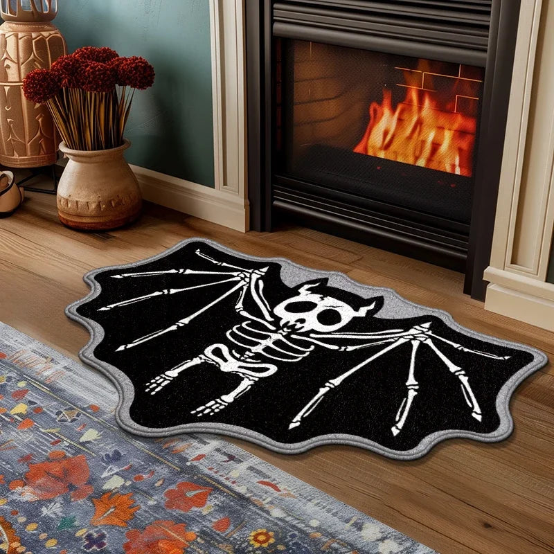 Gothic Black Spider Web Rug