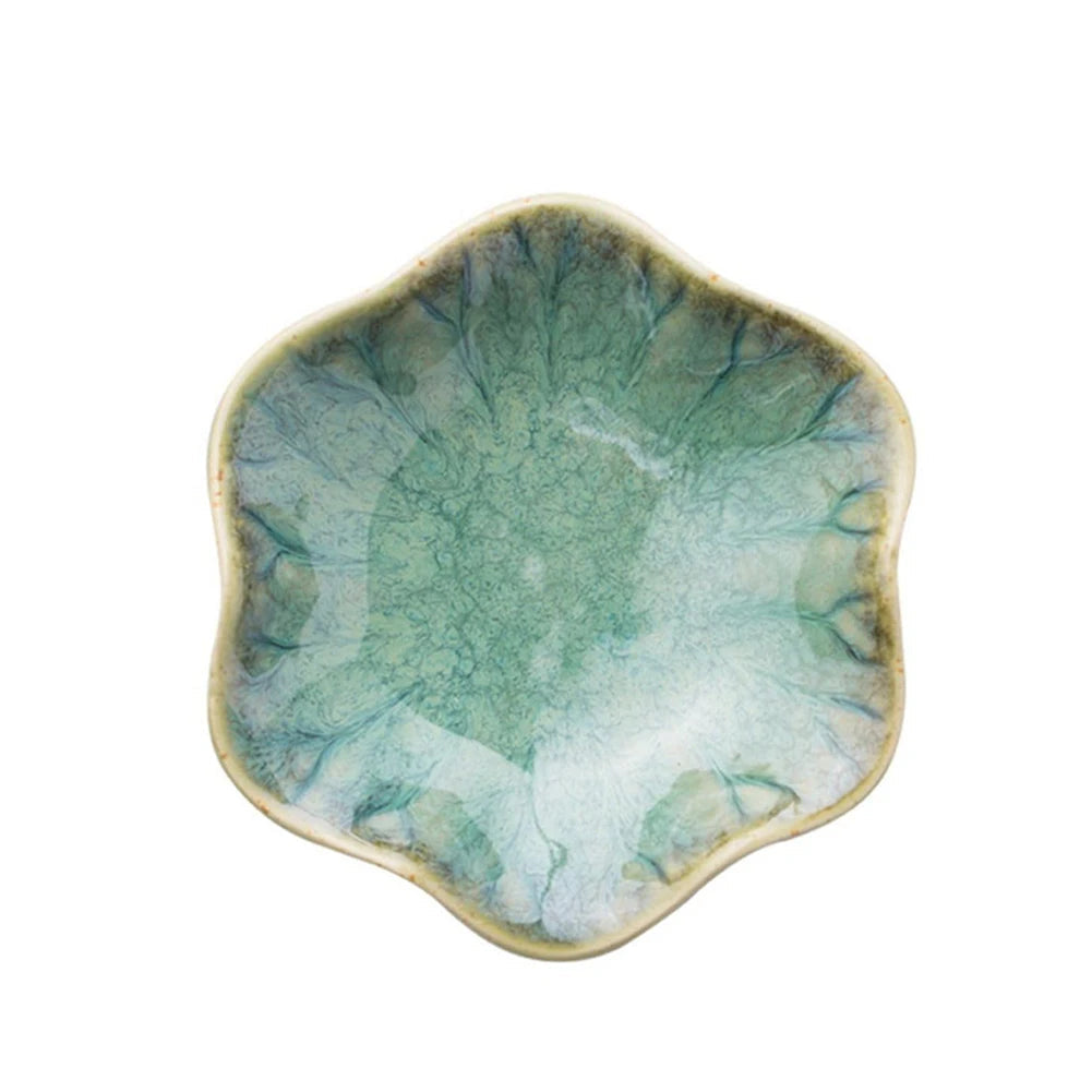 Green Ceramic Lotus Jewellery Tray