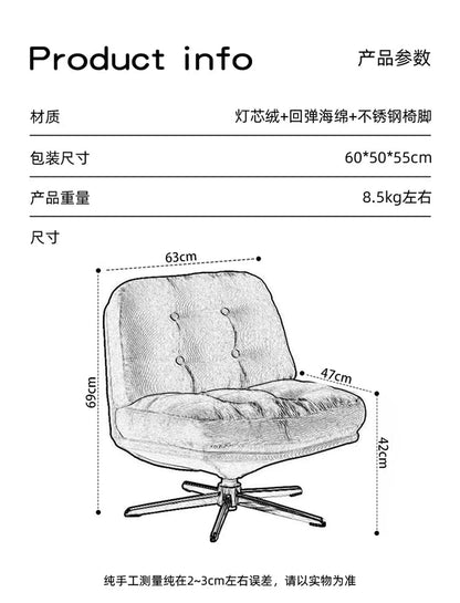 Green Corduroy Luxury Single Sofa Chair