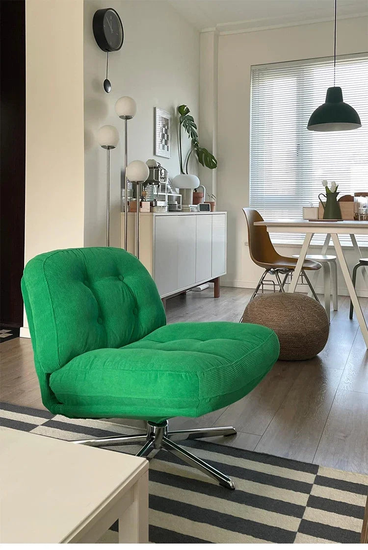 Green Corduroy Luxury Single Sofa Chair