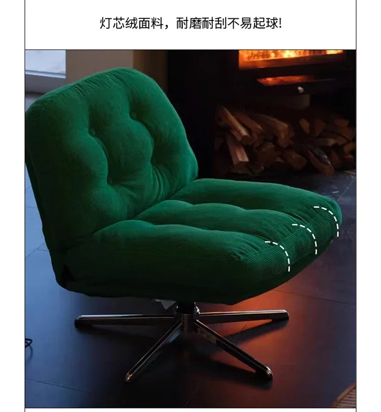 Green Corduroy Luxury Single Sofa Chair