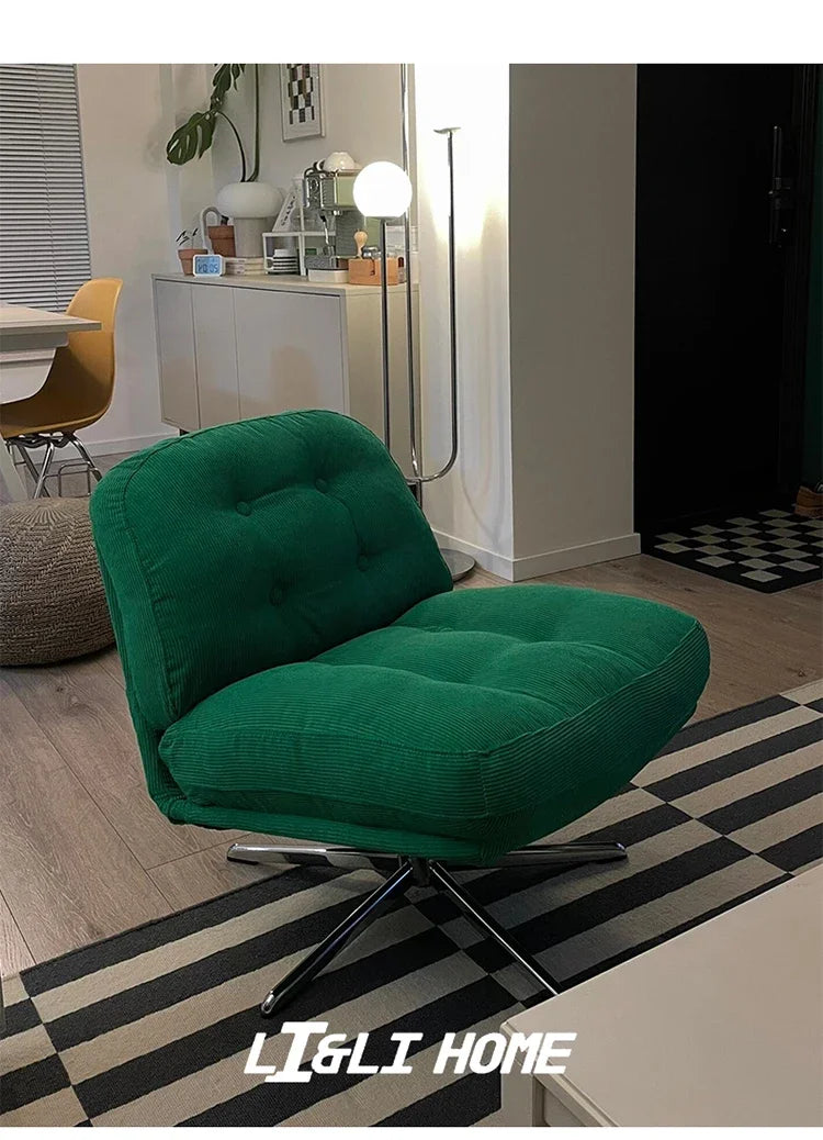 Green Corduroy Luxury Single Sofa Chair