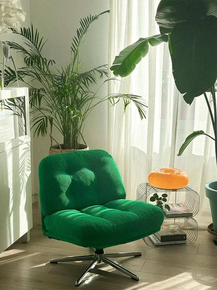 Green Corduroy Luxury Single Sofa Chair