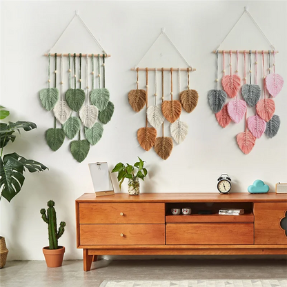 Green Leaf Macrame Wall Hanging