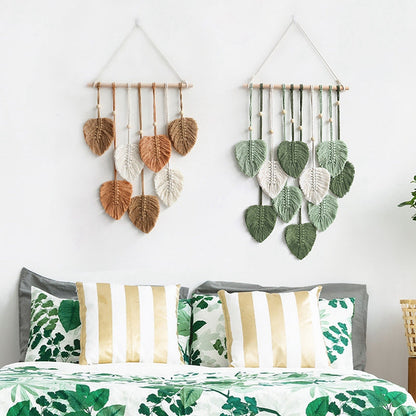 Green Leaf Macrame Wall Hanging