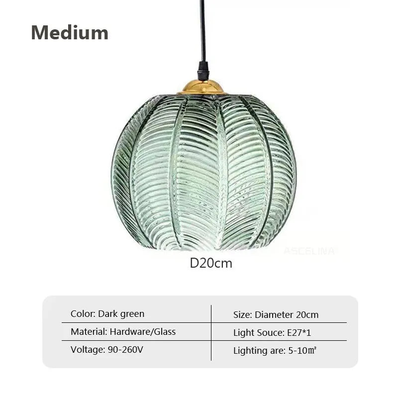 Green Leaf Nordic Glass Pendant Light