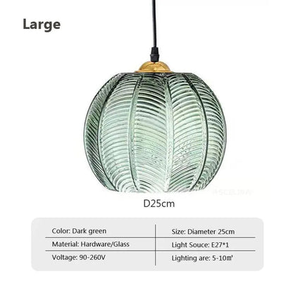 Green Leaf Nordic Glass Pendant Light