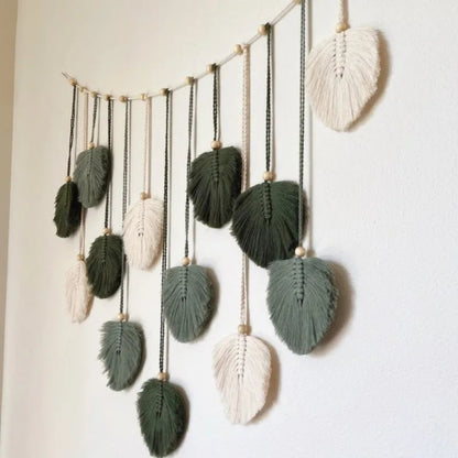 Green Leaves Macrame Wall Garland