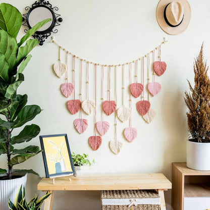 Green Leaves Macrame Wall Garland