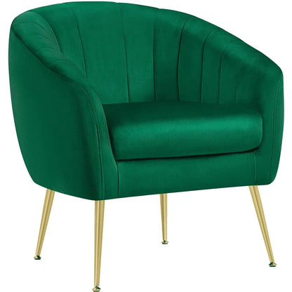 Green Velvet Barrel Accent Chair