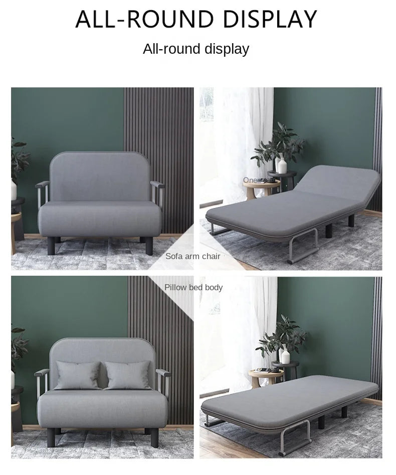 Grey 65CM Folding Sofa Bed