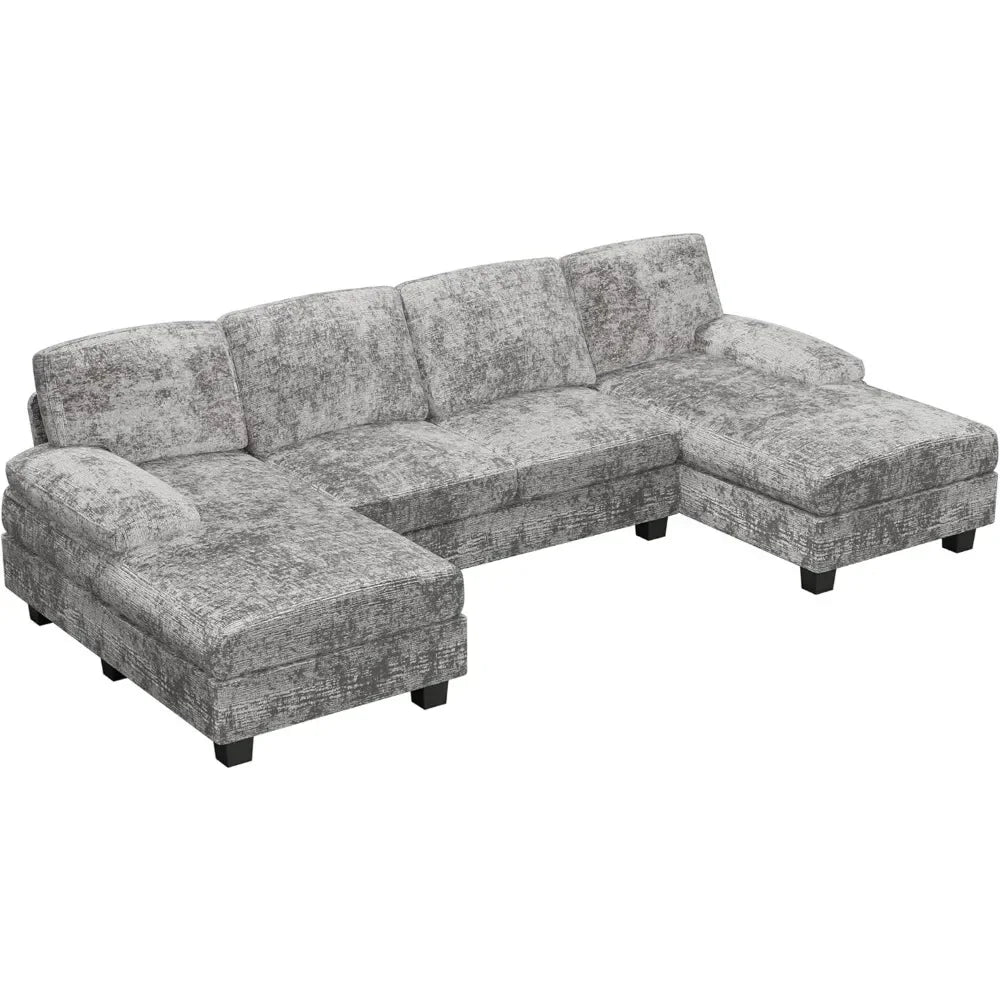 Grey U-Shaped Memory Foam Sofa