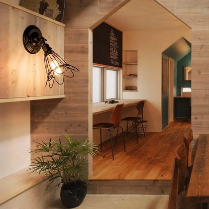 DecorBites™ Industrial Cage Wall Light Fixture - Adjustable Rustic Sconces for Home Décor