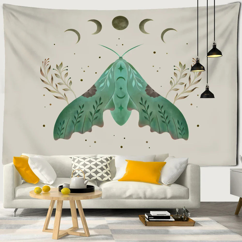 Decobites Butterfly Tapestry: Bohemian Hippie Psychedelic Wall Hanging for Home Decor