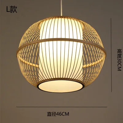 DecorBites™ Japanese Bamboo Chandelier Lights for Bedroom Living Room Tea Room Zen Lamps
