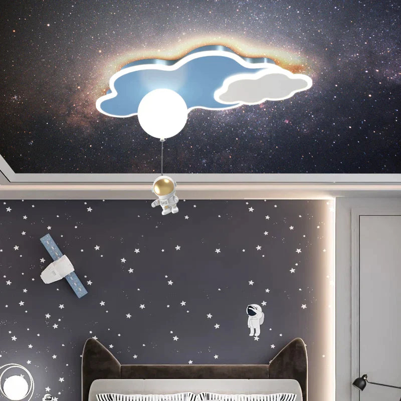Lámpara de techo con tema espacial para niños Decorbites™ - Diseño de astronauta y avión para dormitorio