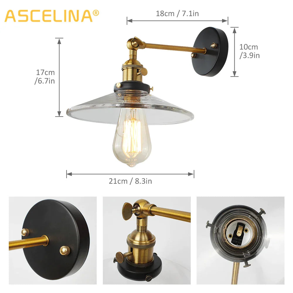 Glass Retro Wall Lamp