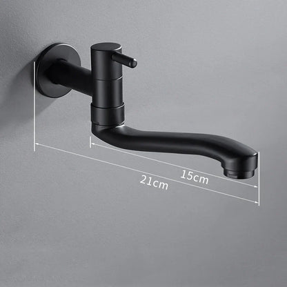 صنبور مطبخ دوار من الفولاذ المقاوم للصدأ باللون الأسود من DecorBites™، يدور 360 درجة، مثبت على الحائط