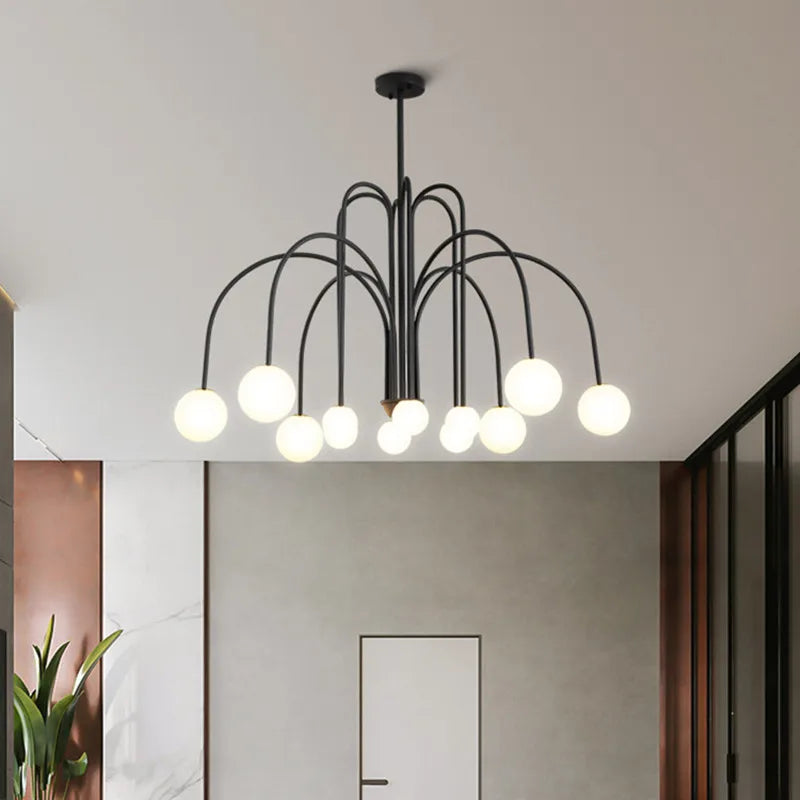 Modern Wrought Iron Chandelier Decorative Glass Ball Lighting Italian Design Lamp For Bedroom Office Living Room Chandelier