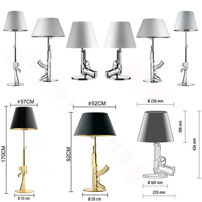 DecorBites™ Luxe Gold AK47 LED Floor Lamp for Modern Living Room & Bedroom Decor