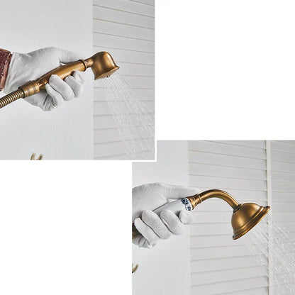 حشو حوض استحمام مستقل من نحاس عتيق من DecorBites™ مع دش يدوي