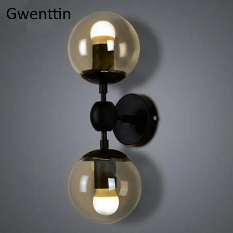 DecorBites™ Glass Beans Wall Lamp Sconces LED Light Fixture for Home Deco Bedroom Hallway