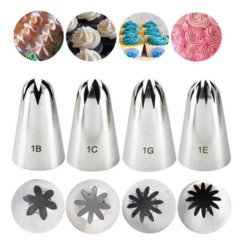 DecorBites™ Large Stainless Steel Pastry Tips Set for Cake Decorating and Baking