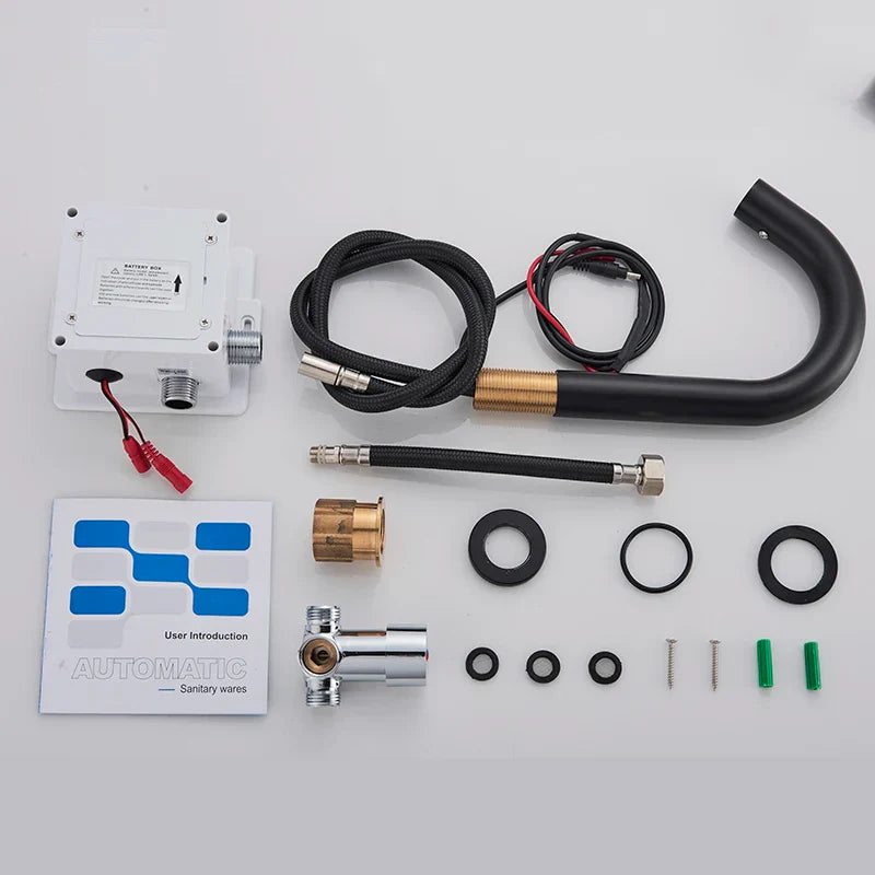 DecorBites™ Black Sensor Faucet Bathroom Sink Deck Mount Automatic Basin Faucet