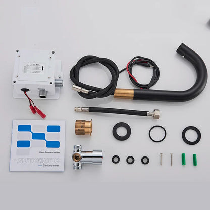 DecorBites™ Black Sensor Faucet Bathroom Sink Deck Mount Automatic Basin Faucet